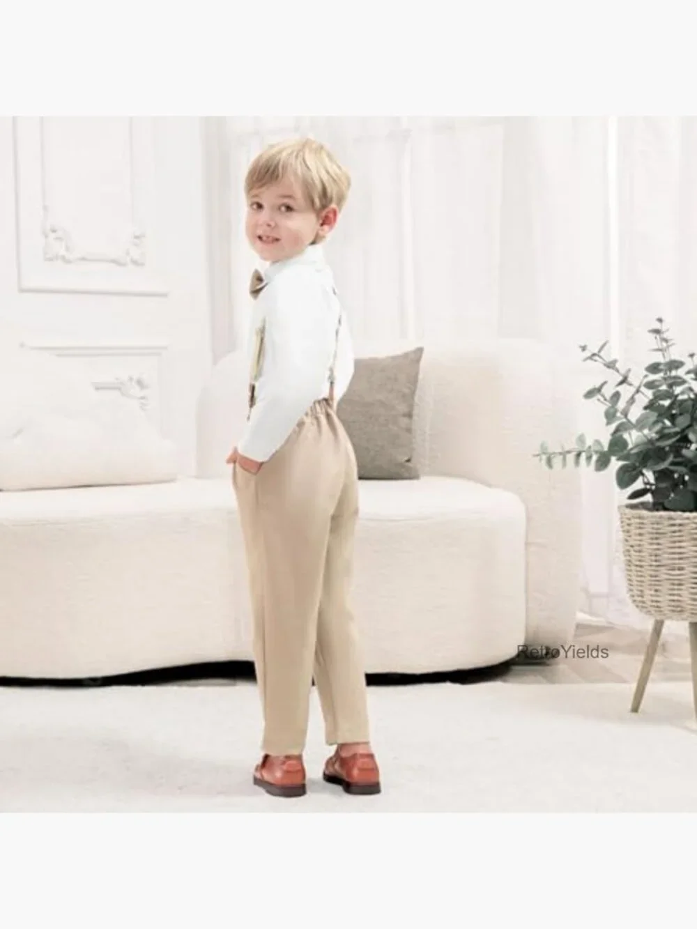 Toddler Boy Dress Outfit - Button Down Shirt & Pants Set - Picture 4 of 7